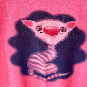 Kid’s T Shirt Fuzzy Cool Cat Child's Children's Youth Small Pink Never Worn NEW